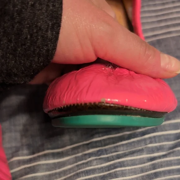 Hot Pink Tieks Patent Leather ballet flats - Picture 4 of 7